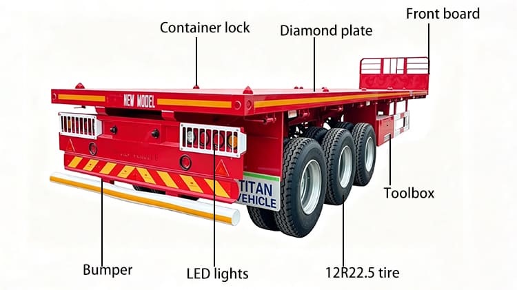 40 Foot Flatbed Trailer for Sale in Senegal with Front Board