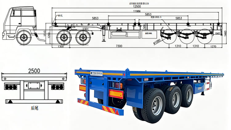 40 FT Flatbed Trailer for Sale in Saudi Arabia