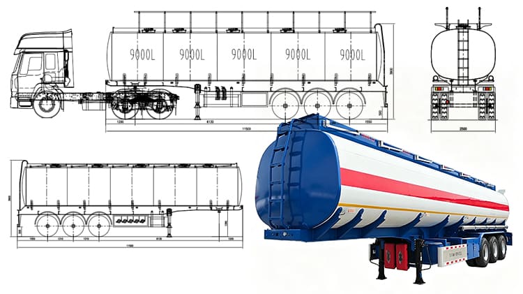 TITAN Fuel Tanker Trailer for Sale in Mali - 3 Axle 45000L 5 Compartments