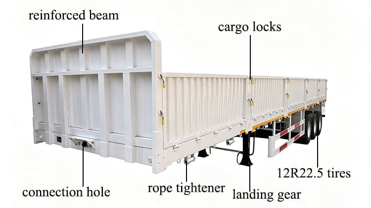 TITAN 3 Axle Drop Side Trailer for Sale in Zambia - 40 FT 60 Ton